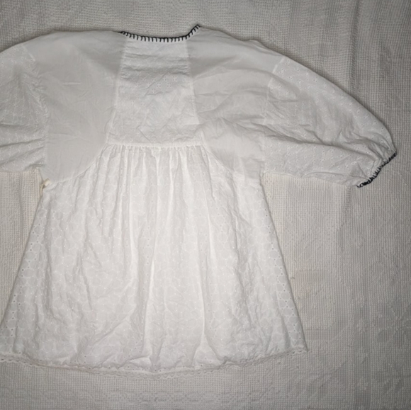 Black Tapeâ•‘White Eyelet Babydoll Dressâ•‘Size XL - Picture 7 of 8